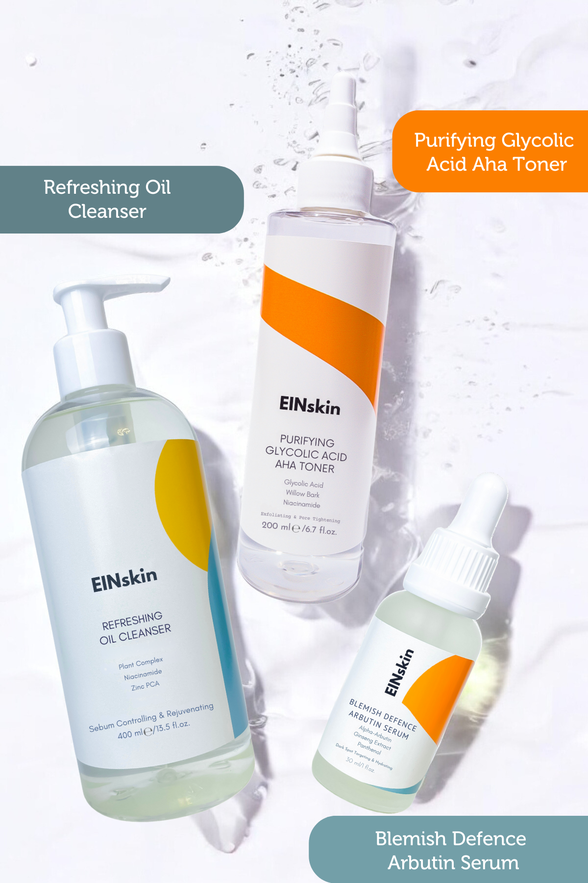 LEKE KARŞITI ARBUTİN SERUM 30 ML + ARINDIRICI AHA GLİKOLİK ASİT TONİK 200 ML + CANLANDIRICI TEMİZLEME YAĞI 400 ML - ÜÇLÜ SET